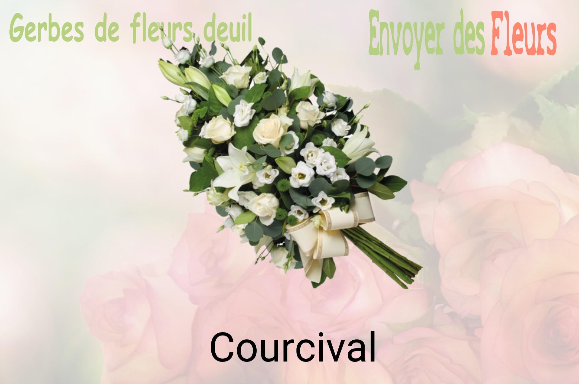 Gerbe de fleurs de deuil livrée à Courcival